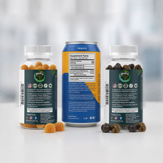 Gummies Wellness Trio | Nourishing Supergreens Gummies + Turmeric Ginger Pepper Gummies + Vanua Bliss Kava Soda (Pack of 6 Can)