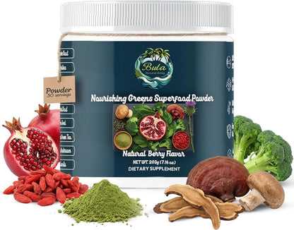 Bula Natural Living Nourishing Greens Superfood Powder – 213g (30 Servings)