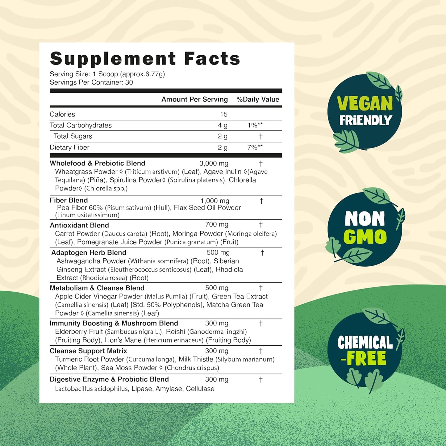 Bula Natural Living Nourishing Greens Superfood Powder – 213g (30 Servings)