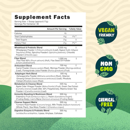 Bula Natural Living Nourishing Greens Superfood Powder – 213g (30 Servings)