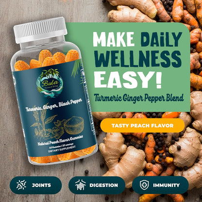 Bula Natural Living Turmeric Ginger Pepper Blend – 60 Gummies