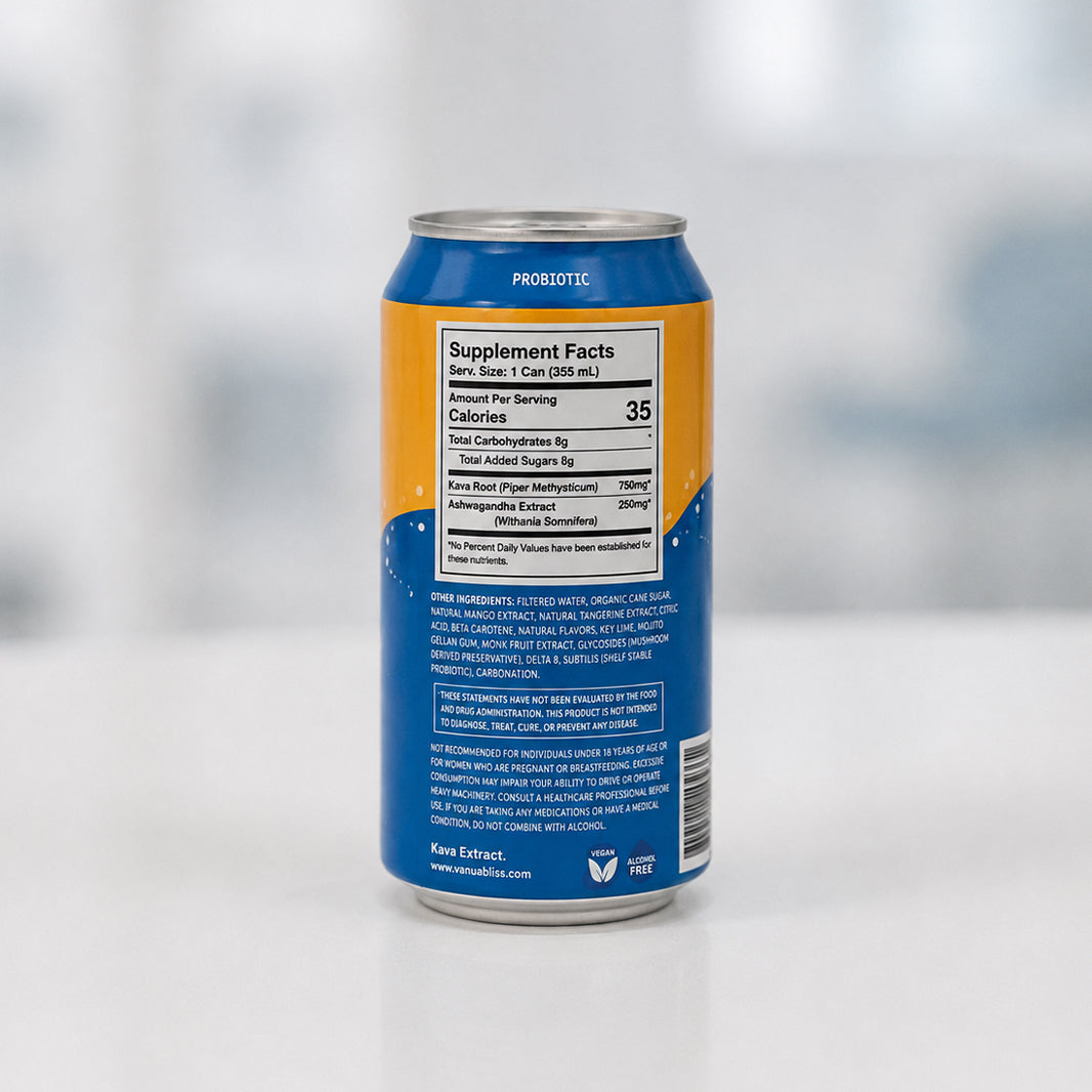 Vanua Bliss Kava Soda – Non-Alcoholic Plant-Based Drink for Relaxation, Mood & Gut Health