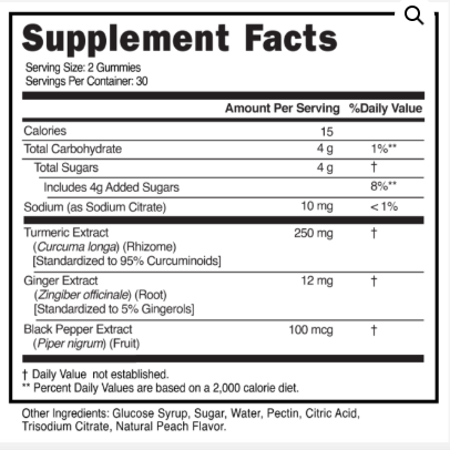 Bula Natural Living Turmeric Ginger Pepper Blend – 60 Gummies