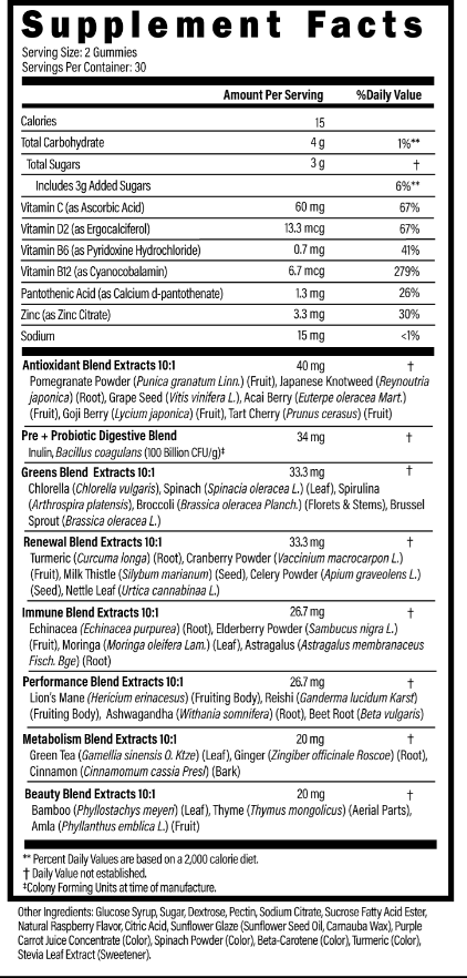 Bula Natural Living Nourishing Supergreens Gummies – 60 Gummies