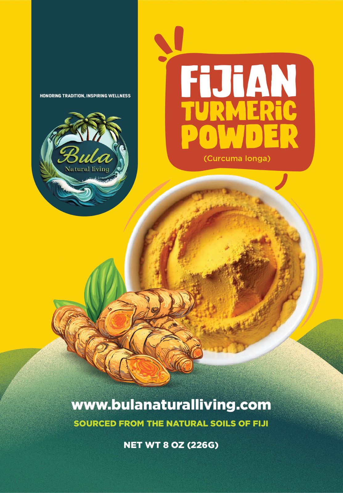 Bula Natural Living Fijian Turmeric Powder – 8oz/226g